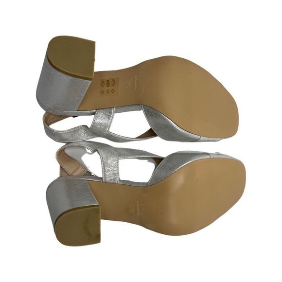 Paradox London Hibiscus Block Heels,Women Size 7.5M ,Silver - Picture 4 of 6